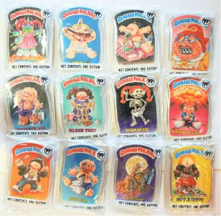 Garbage Pail Kids 1986 Set Of 12 Pins / Buttons - Complete 1st Series 173