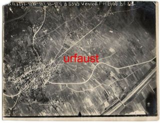 German Wwi Aerial Photo Venteuil Marne 1918
