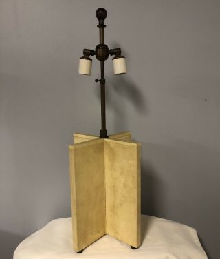 Mid Century Shagreen Lamp Karl Springer Style X Base Table Lamp