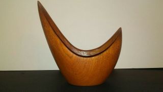 Vintage 1950s Danish Modern Carved Teak Wood Bowl Finn Juhl Style Landkvists Ss