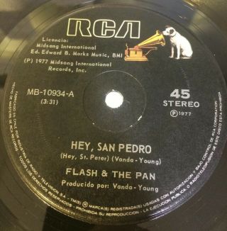 Flash And The Pan - Chile Rare Single 45 Rpm 7 " M - Vanda - Young 1977