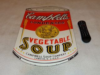 Vintage Campbells Vegetable Soup Company 22 " Porcelain Metal Gasoline & Oil Sign