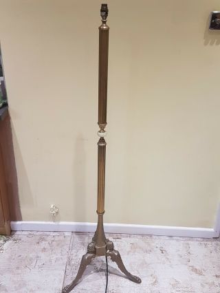 Quality Antique/vintage Solid Brass Standard Floor Lamp With Oriental Ladies