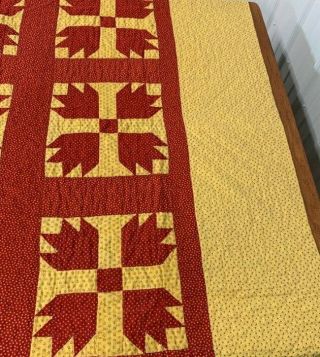 Holiday PA c 1900 Bear Paw QUILT Antique Red Yellow 2