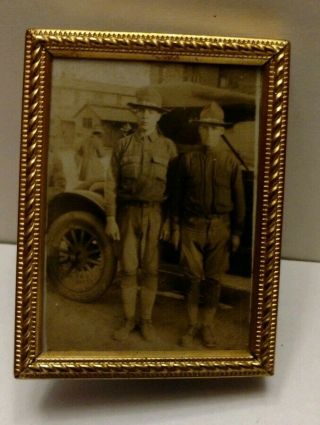 World War 1 Soldiers Photo In A Small Frame.
