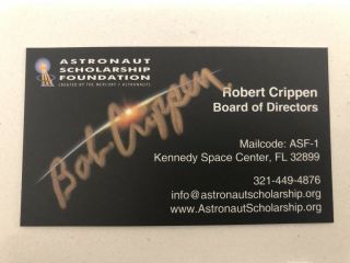Robert Bob Crippen Nasa Astronaut Signed Business Card Autographed Autograph