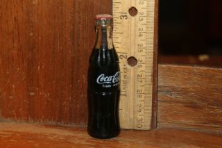 Vintage Miniature Glass Coca Cola Bottle Coke Metal Cap