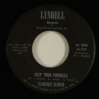Clarence Glover " Keep Your Promises " Sweet Soul/funk 45 Lyndell Mp3