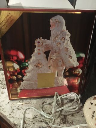 2003 Lenox For The Holidays Florentine & Pearl Jewel Santa & Swarovski Crystal