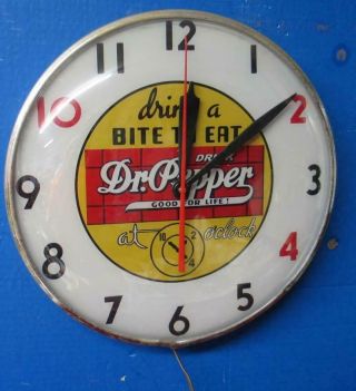 Vintage Pam Lighted Advertising Dr Pepper Clock