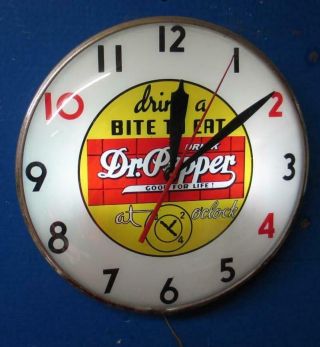 Vintage Pam Lighted Advertising DR PEPPER Clock 2