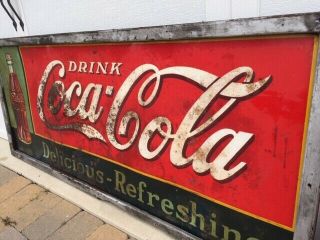 1936 Rare Vintage Coca Cola Metal Sign (72 " X 30 ") 83 Years Old Coke