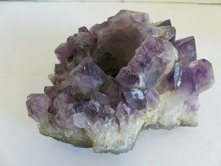 Thick Chunky Natural Rough Amethyst Cluster Tea Light Votive Candle Holder