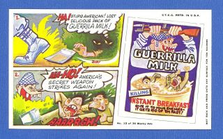 1969 Topps Wacky Packages Ads 12 Guerrilla Milk Long Perf