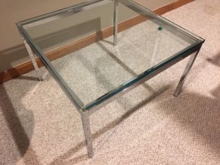 Florence Knoll Glass And Chrome Coffee Table