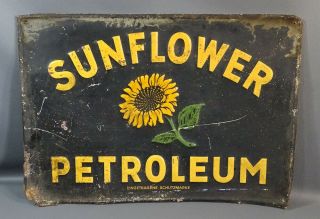 1910 Rare Sunflower Petroleum Mobil Oil Company Gas Station Tin Litho Sign 19x13