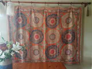 Traditional Suzani Embroidered Tapestry | Hand - Made,  Silk & Cotton Textiles