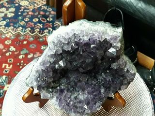 Vtg Large AMETHYST Geologist Mineral Crystal Energy Geode Specimen Rock 3LBS 6OZ 3