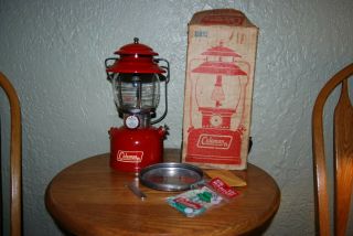 Vintage 1970 Coleman 200a Lantern With Accesssory Safe,  Box.