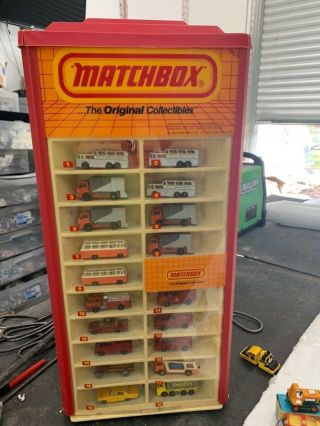 146 Lesney Cars & 1984 Matchbox Store Display Case