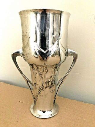 Art Nouveau Pewter Vase By Orivit,  (wmf)
