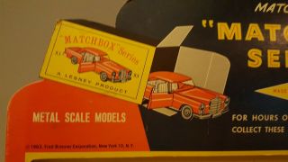 RARE Vintage Lesney Matchbox Car Store Display 1963 Cardboard Hotwheels Redline 2