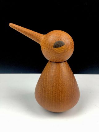 Vintage Danish Modern Kristian Vedel Turned Oak Mcm Designer Bird
