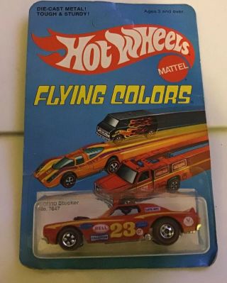 Vintage Hot Wheels Redline 1975 Flying Colors Torino Stocker Unpunched Card 7647