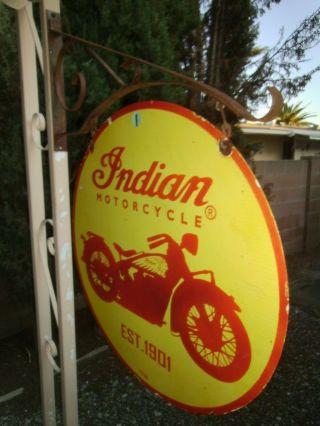 Indian Motorcycle Double Sided Porcelain Sign