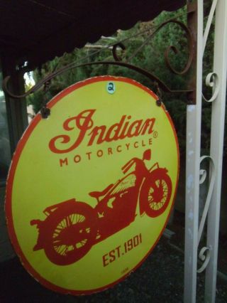 Indian Motorcycle Double Sided Porcelain sign 3