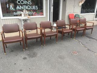 Set Of 6 American Mid Century Modern Walnut Dining Chairs By Gregson