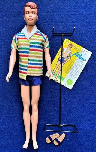 Vintage Barbie 1963 Allen Doll & Unsed W/stand