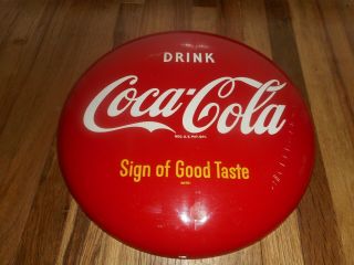 Vintage Coca Cola Coke Soda Pop Am99 Advertising 12 " Round Button Sign