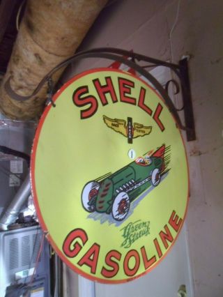 Shell Gasoline Double Sided Porcelain Sign