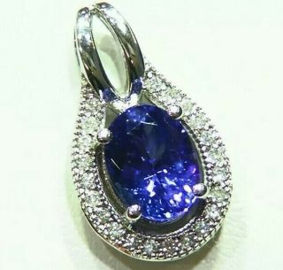 2.  36ct 14k Gold Natural Tanzanite White Diamond Vintage Aaa Engagement Necklace