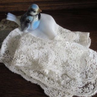 Lavish Sumptuous Antique French Lace Bridal Wedding Handkerchief 17 "