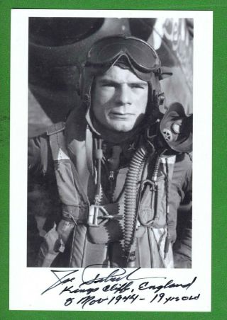 Joseph Peterburs Ww2 Pilot Shot Down German Ace Walter Schuck Signed Photo 19313