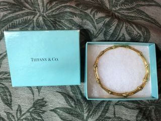 Rare Tiffany & Co.  One Of A Kind 14k Solid Yellow Gold Bamboo Bangle