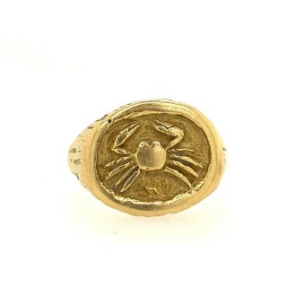 Tiffany & Co 18k Yellow Gold Vintage Zodiac Cancer Ring / Rare 1960’s