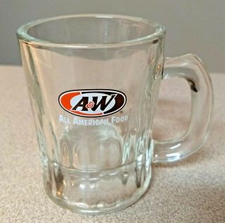 Vtg A&w Root Beer Mini Small Glass Mugs Old Logo A And W Mug 4” Tall