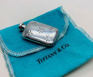 Vintage Jewellery Signed Tiffany Sterling Silver Etched Perfume Bottle