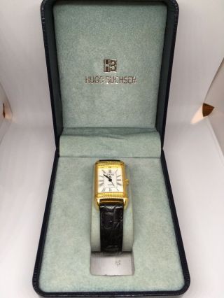 Vintage Hugo Buchser Quartz Gents Reverso Wristwatch Boxed Vgc