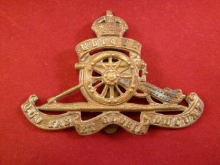 Royal Artillery Cap Badge Ubique Quo Fas Et Gloria Ducunt Brass Wwi The Gunners