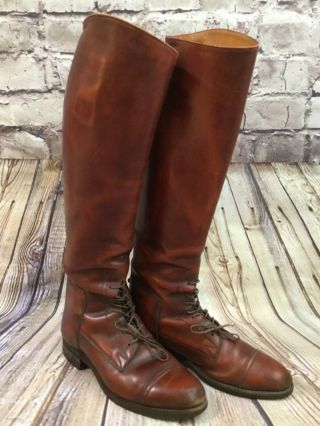 Vintage Dehner’s Women’s Tall Leather Equestrian Riding Boots Custom Made Size 9