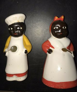 Vintage Salt And Pepper Shakers 1551 Black Americana Mamie