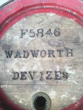 Vintage Wooden Beer Barrel Wadsworth Of Devizes With Brass Tap 3
