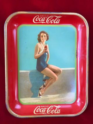 Authentic 1933 Frances Dee Coca - Cola Serving Tray Coke Tray