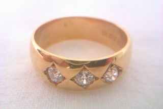 Rare 18ct Gold & Old Cut Diamond Victorian Gypsy Ring Circa 1893