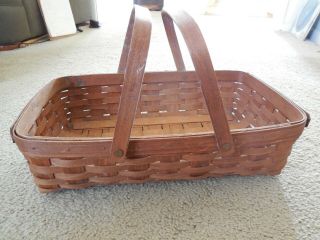 Large 1994 Longaberger Basket With Handles Old Collectible Great Price