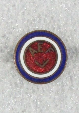 Wwi Era Home Front - Aef 6 Months Overseas Service Lapel Pin - Enameled